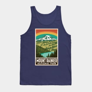 A Vintage Travel Art of the Mount Rainier National Park - Washington - US Tank Top